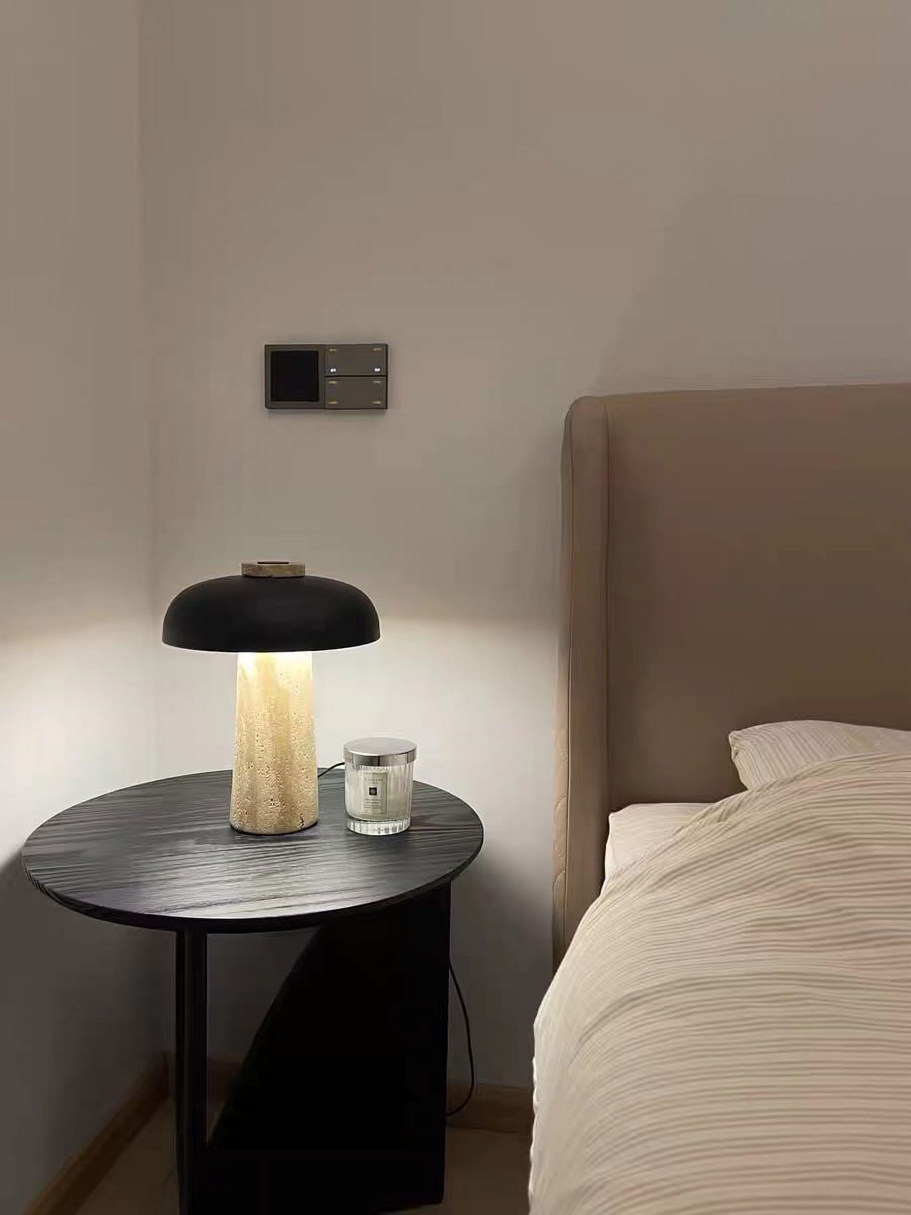 Arturesthome Wabi-Sabi Travertine Mushroom Table Lamp Bedroom Bedside Lamp