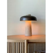 Arturesthome Wabi-Sabi Travertine Mushroom Table Lamp Bedroom Bedside Lamp
