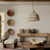 Arturesthome Wabi sabi Rattan Woven Pendant Light Lampshade