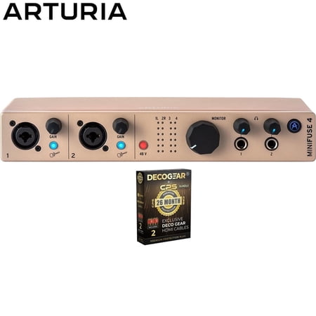 Arturia 800123 MiniFuse 4 USB-C Audio Interface Champagne Bundle with CPS Exclusive 26 Month Protection Pack (BEACH-CPS-26M500ATV)