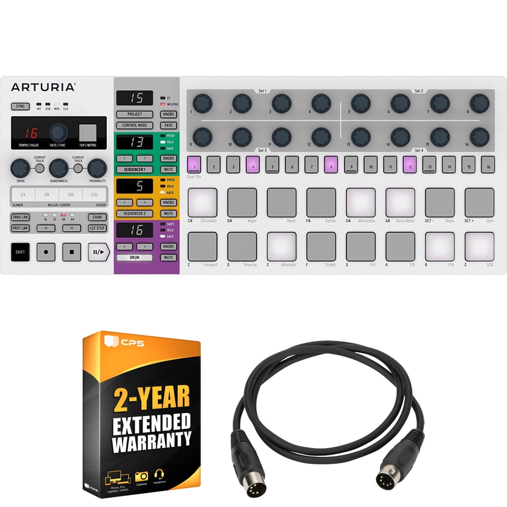 Mdc Pad Arturia BeatStep Pro 16-Pad MIDI Controller and Sequencer, White 430111 ...