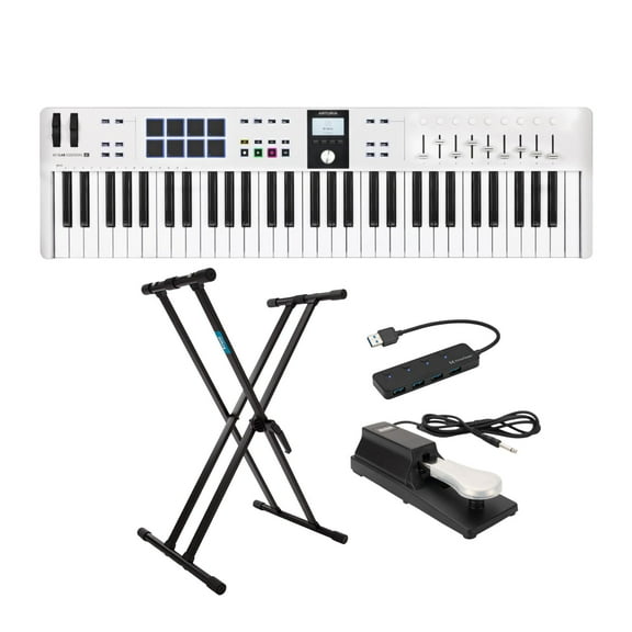Arturia KeyLab Essential 61 mk3 MIDI Keyboard Controller with Stand Bundle