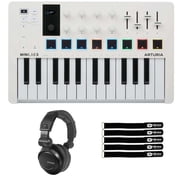 Arturia MINILAB-3-WHITE Keyboard Controller with Performance DJ Headphones Package