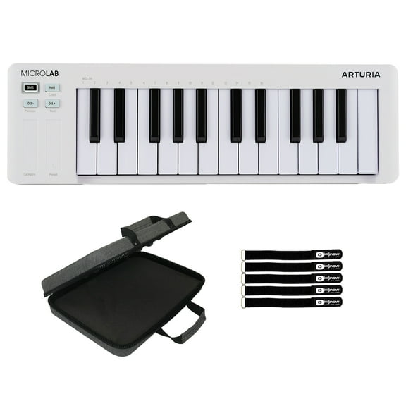 Arturia MicroLab mk3 White Ultra-Compact MIDI Controller with Case Package