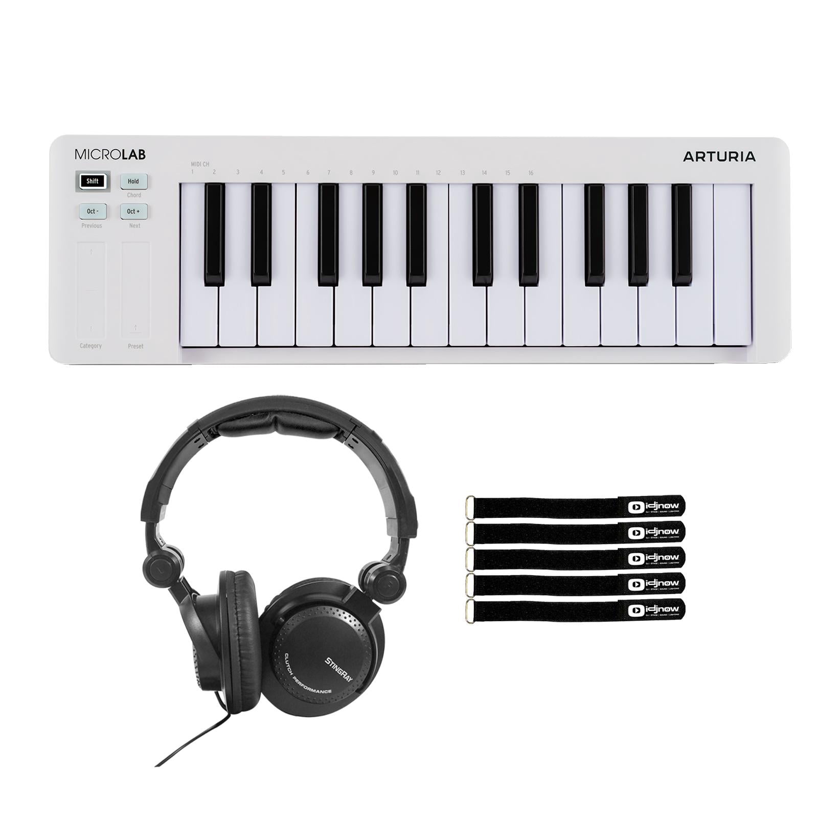 Arturia MicroLab mk3 White Ultra-Compact MIDI Controller with Headphones Package