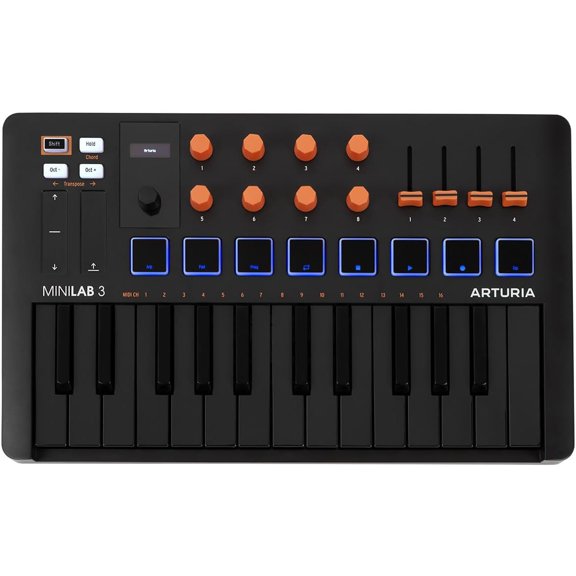 Arturia MiniLab 3 25-Key USB MIDI Controller  Orange Limited Edition