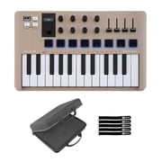 Arturia MiniLab 3 Champagne Universal MIDI Keyboard Controller with Case Package