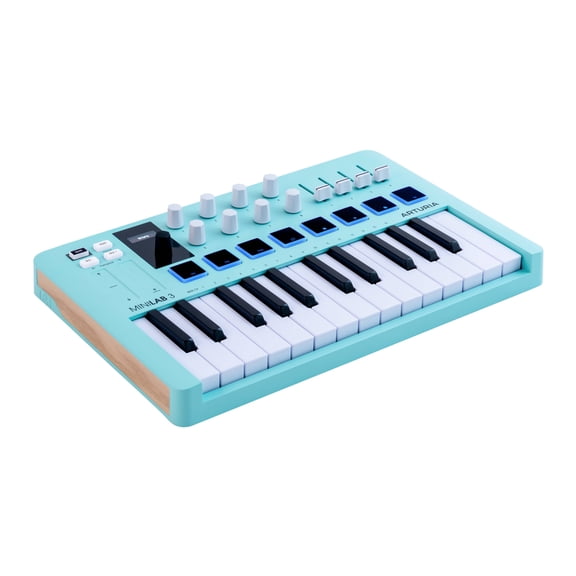 Arturia MiniLab 3 Compact MIDI Keyboard Controller with 25 Keys, RGB Pads and USB DAW Integration (Special Edition, Aquamarine)