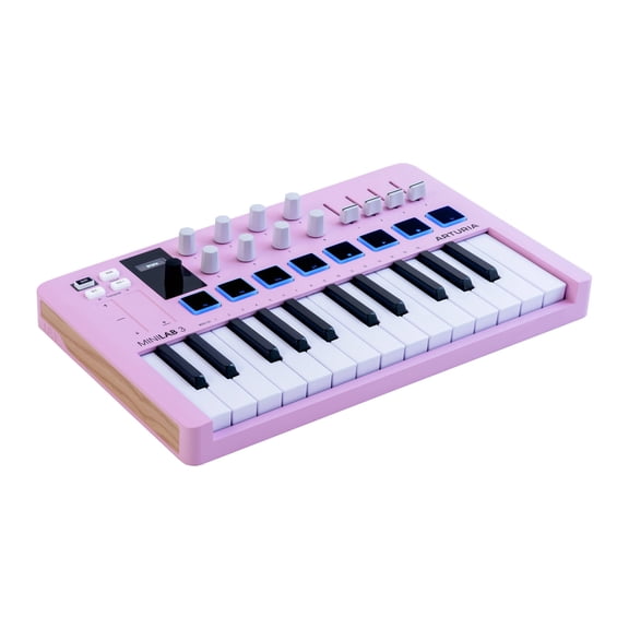Arturia MiniLab 3 Compact MIDI Keyboard and Pad Controller (Special-Edition Rose Quartz)