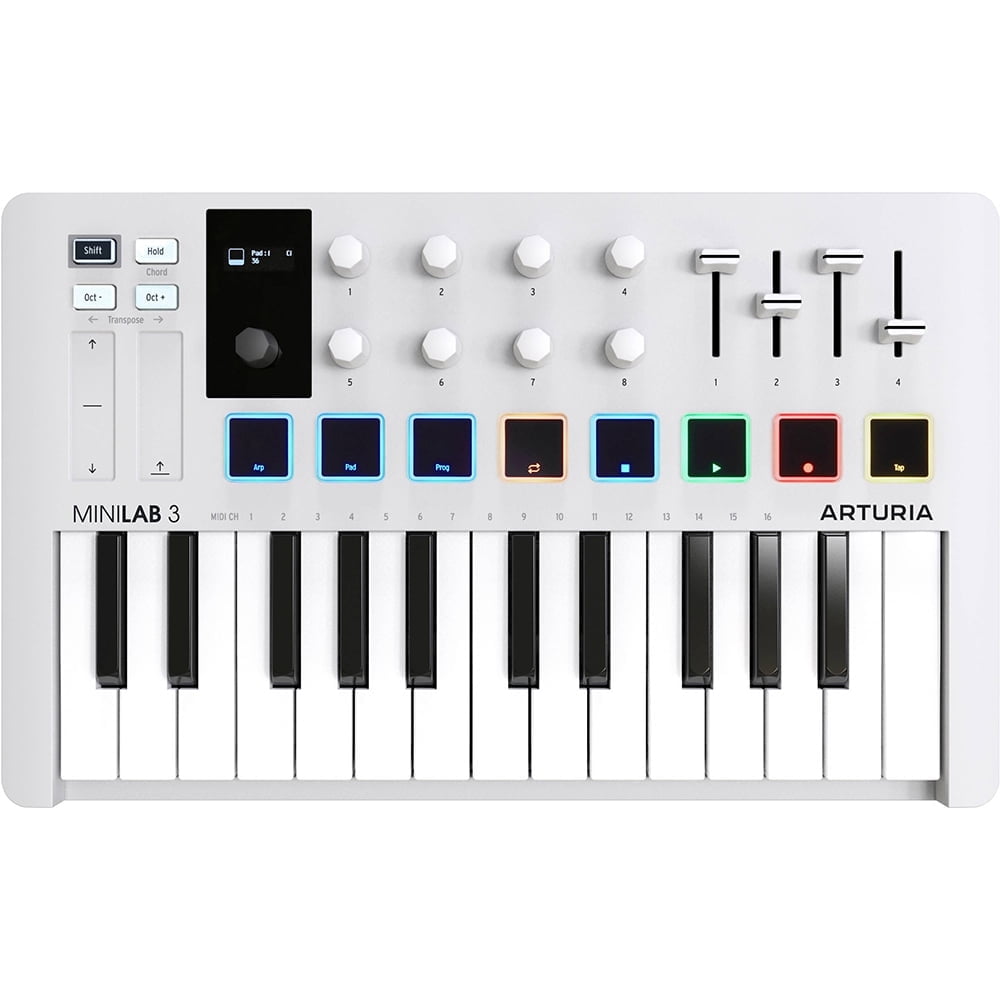 Arturia MiniLab 3 25-Key MIDI Controller Keyboard, White