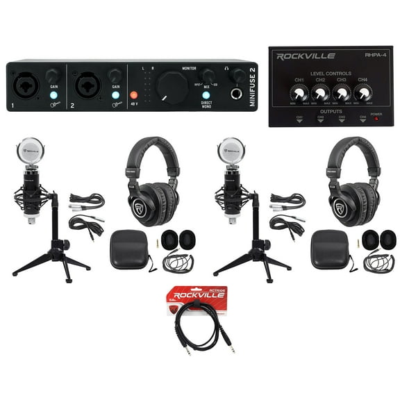 Arturia Minifuse 2-Person Podcast Podcasting Bundle w/ Microphone+Headphones