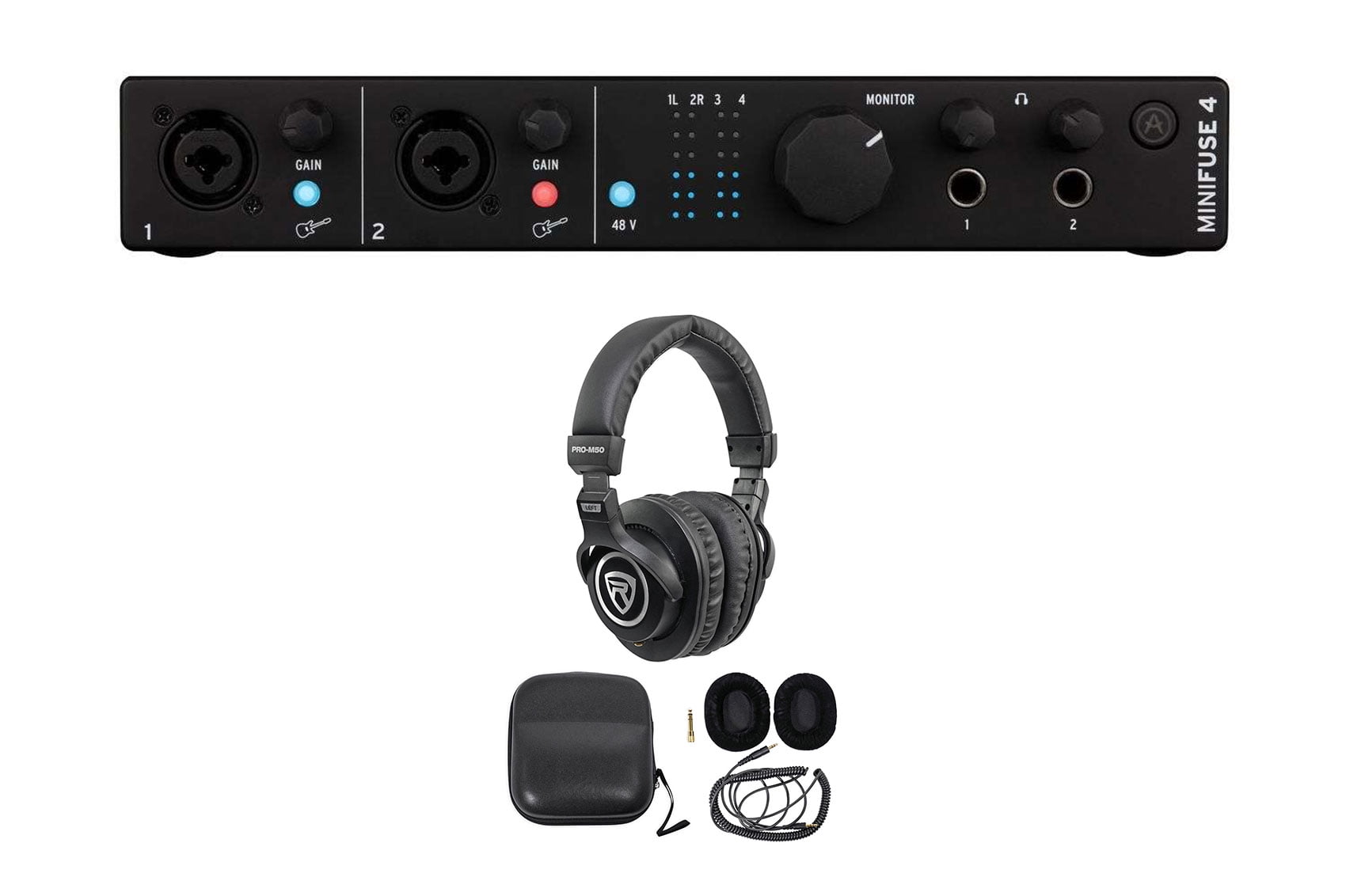 Arturia Minifuse 4 Black 4x4 USB MIDI Audio Recording Interface+Headphones