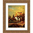 thumbnail image 1 of Arturo Michelena 2x Matted 20x24 Gold Ornate Framed Art Print 'Entrega de la bandera al Batallon sin Nombre', 1 of 2