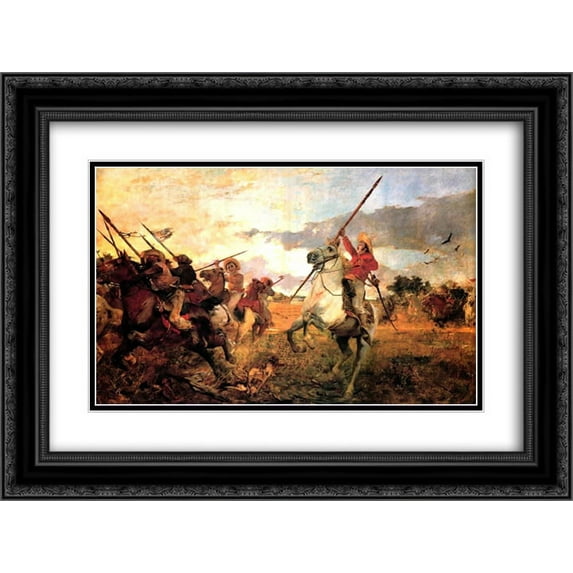 Arturo Michelena 2x Matted 24x18 Black Ornate Framed Art Print 'Vuelvan caras'