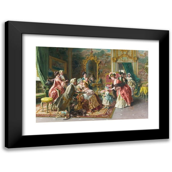 Arturo Ricci 18x13 Black Modern Framed Museum Art Print Titled - Grandmother's Birthday