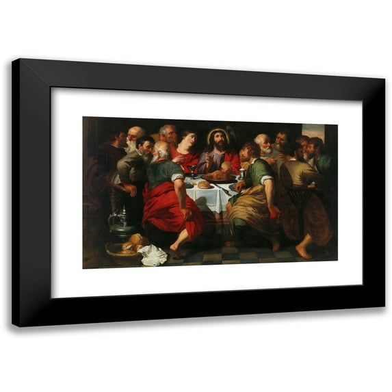 Artus Wolfaerts and Workshop 24x16 Black Modern Framed Museum Art Print Titled - The Last Supper