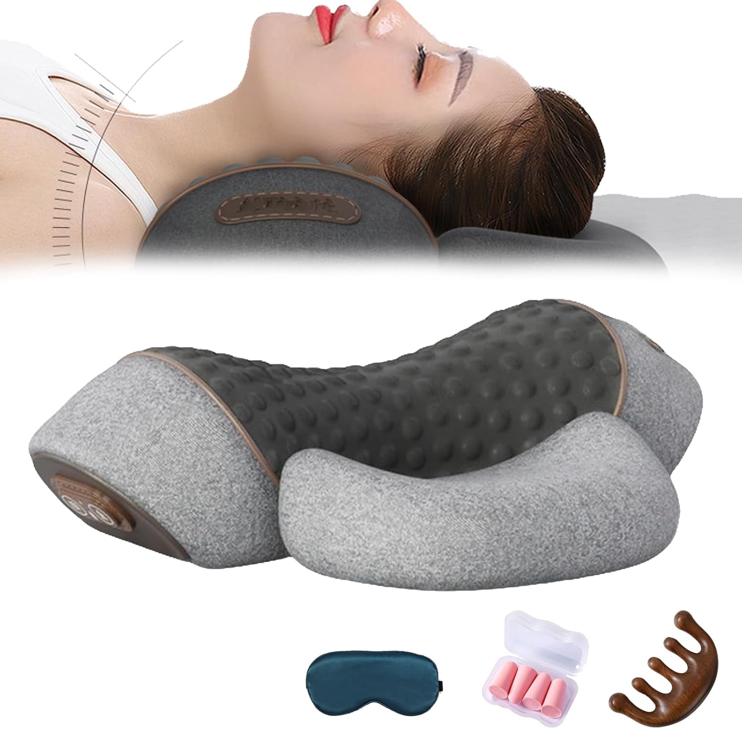 Artuvate Cervical Pillow, 3-in-1 Neck Massager & Relaxer with Heat, Deep Comfort Massage, Neck Stretcher for Gentle Daily Relaxation