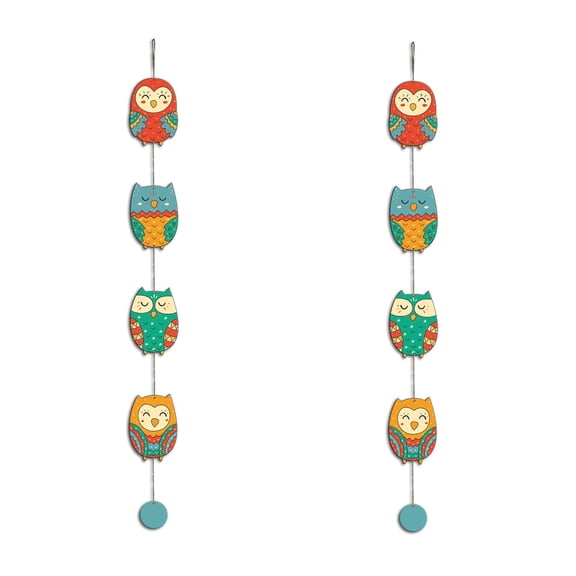 Artvibes Cute Owls MDF Wooden Wall Art Set of 2 for Home Decor