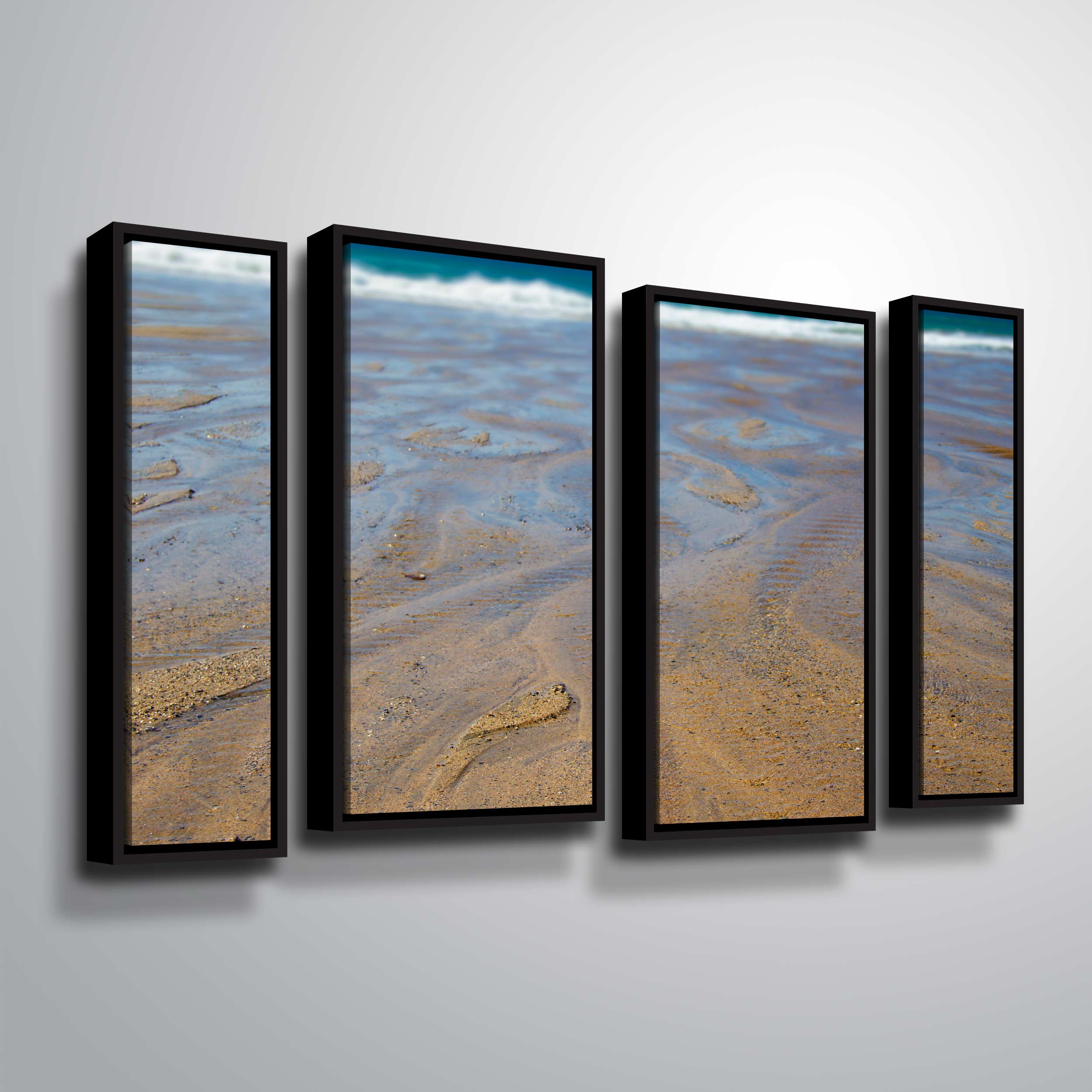 Artwall , 4 Piece Floater Framed Canvas Staggered Set by Chris Tuff