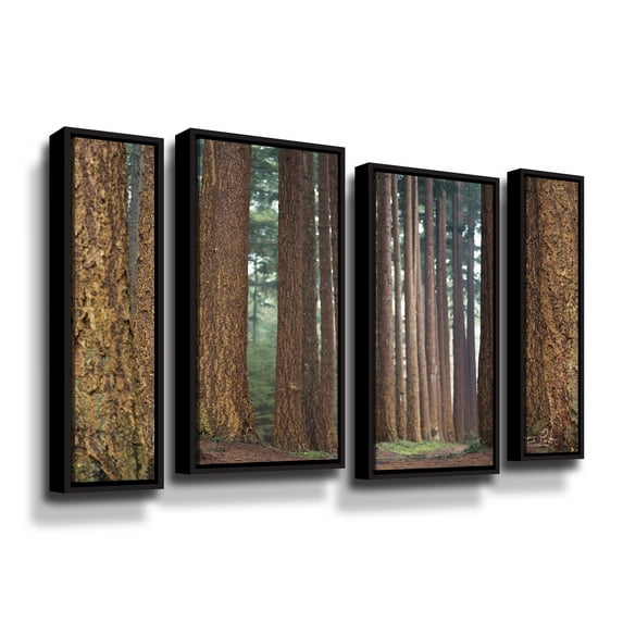 Artwall Bars, 4 Piece Floater Framed Canvas Staggered Set by Martin Podt