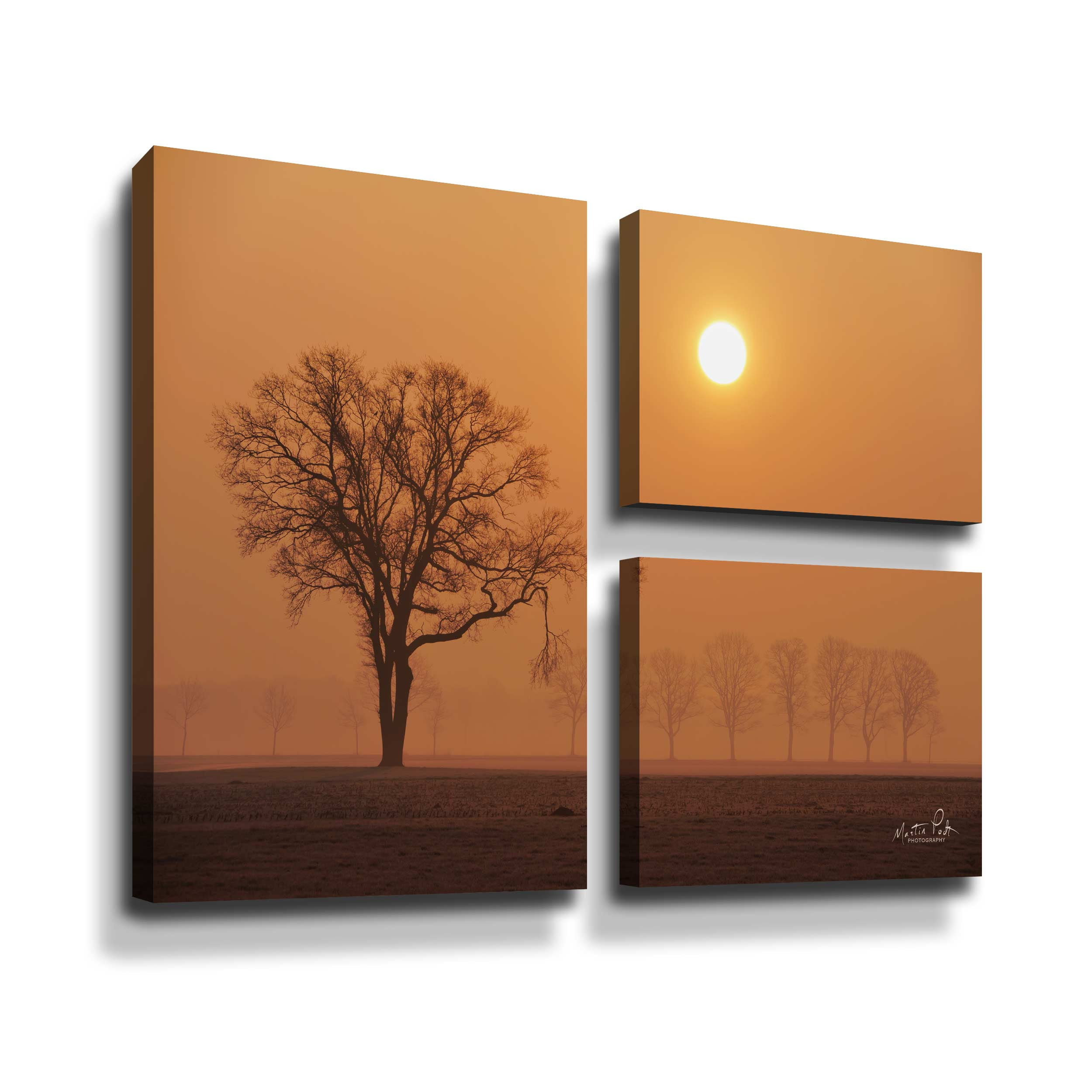 Artwall Broken, 3 Piece Gallery Wrapped Canvas Flag Set by Martin Podt