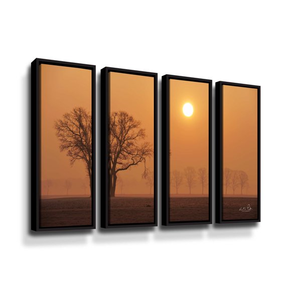 Artwall Broken, 4 Piece Floater Framed Canvas Set by Martin Podt