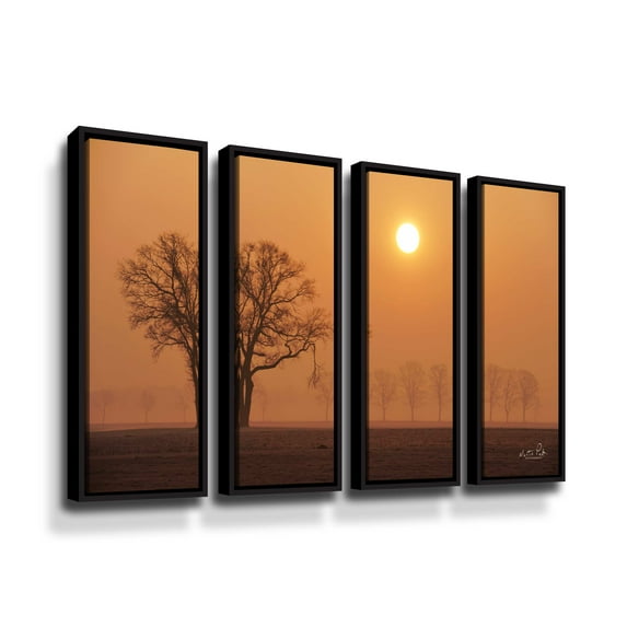 Artwall Broken, 4 Piece Floater Framed Canvas Set by Martin Podt