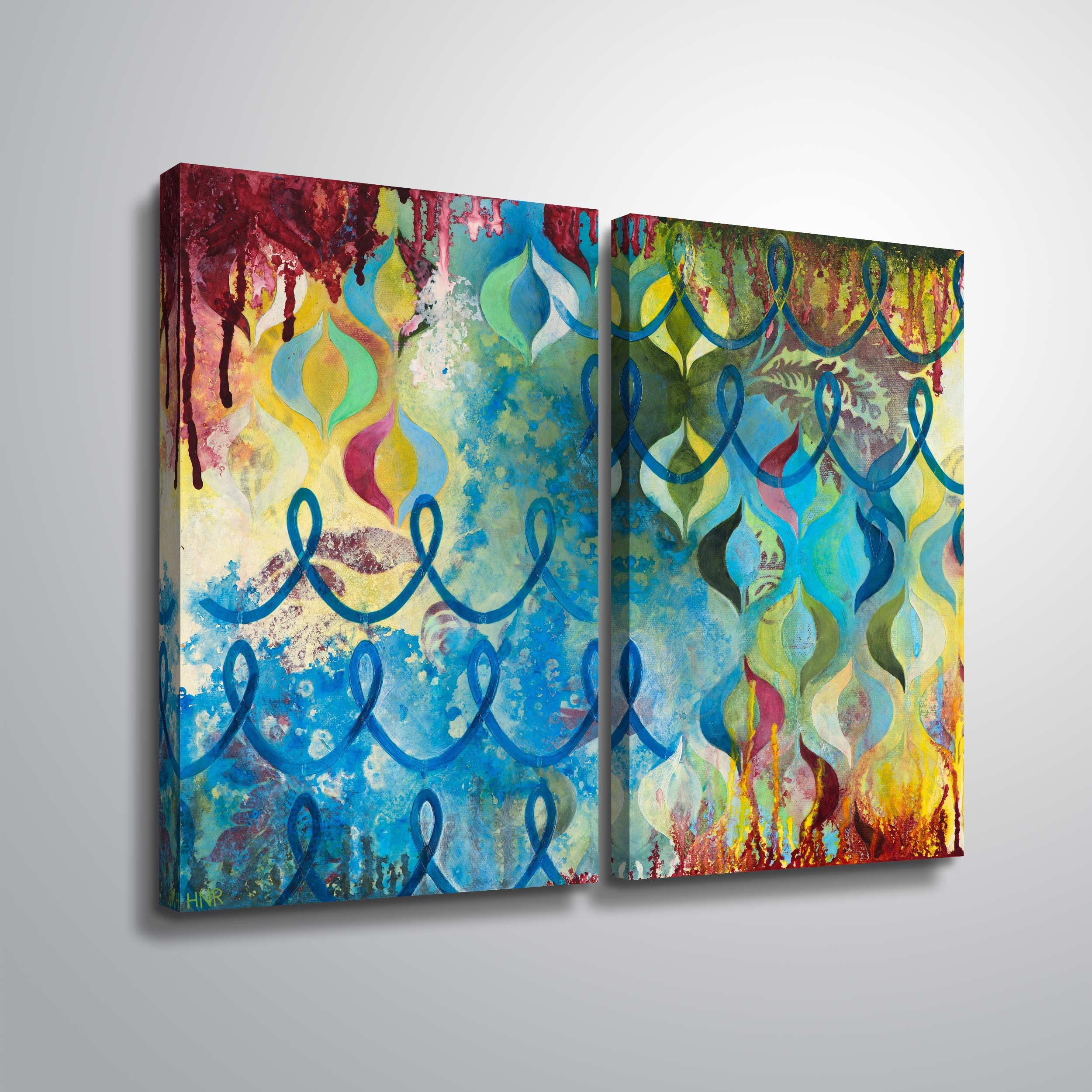 Artwall Bubbling Up, 2 Piece Gallery Wrapped Canvas Set by Heather Noel Robinson