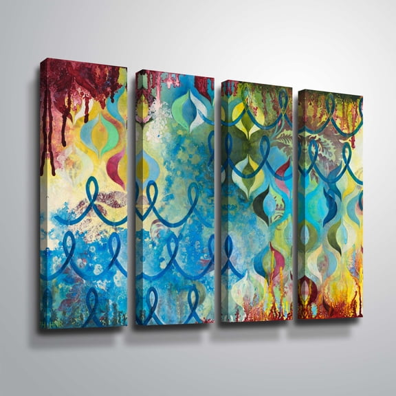 Artwall Bubbling Up, 4 Piece Gallery Wrapped Canvas Set by Heather noel Robinson