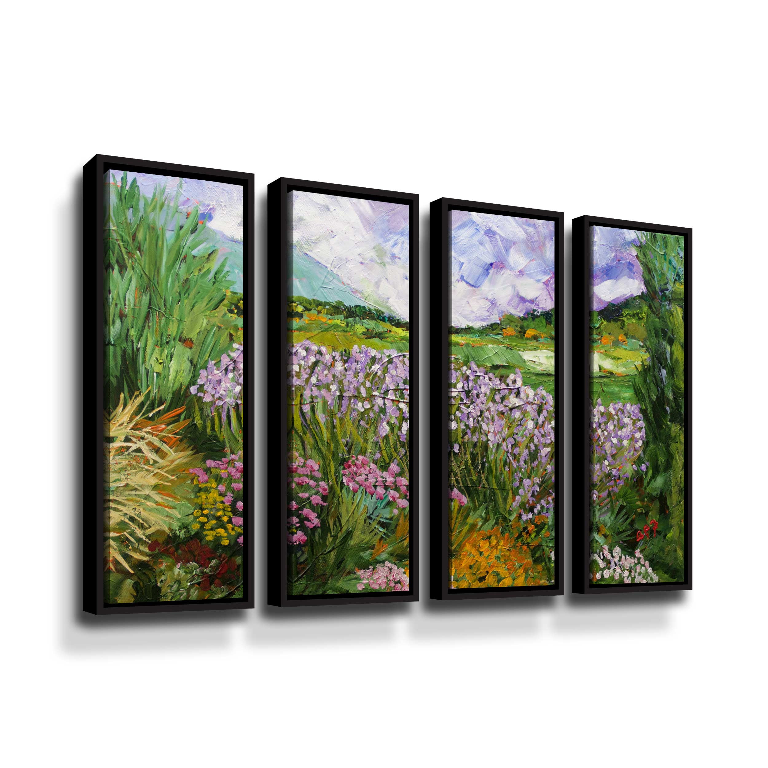 Artwall California Dreaming, 4 Piece Floater Framed Canvas Set by Allan Friedlander