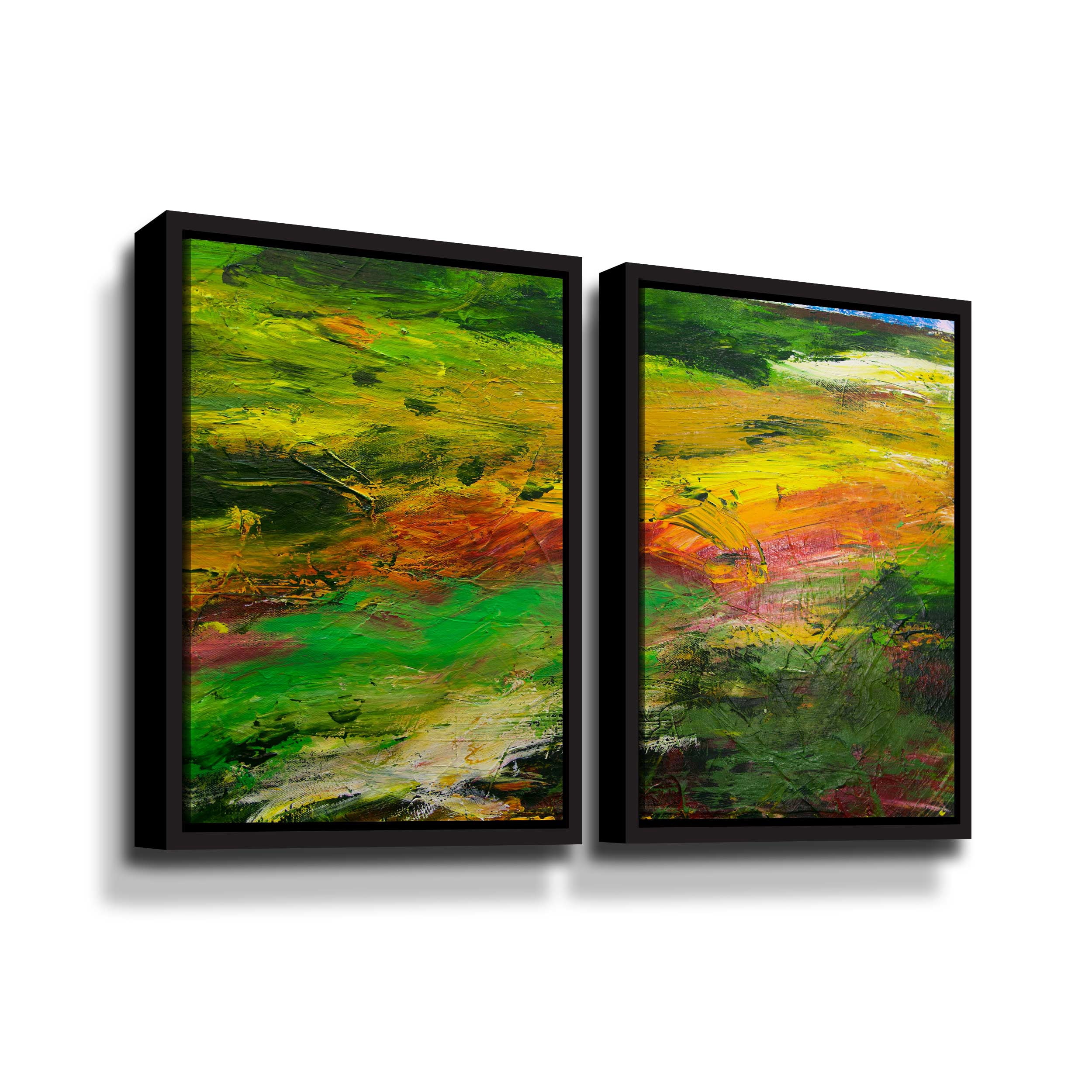 Artwall Crack of Dawn, 2 Piece Floater Framed Canvas Set by Allan Friedlander