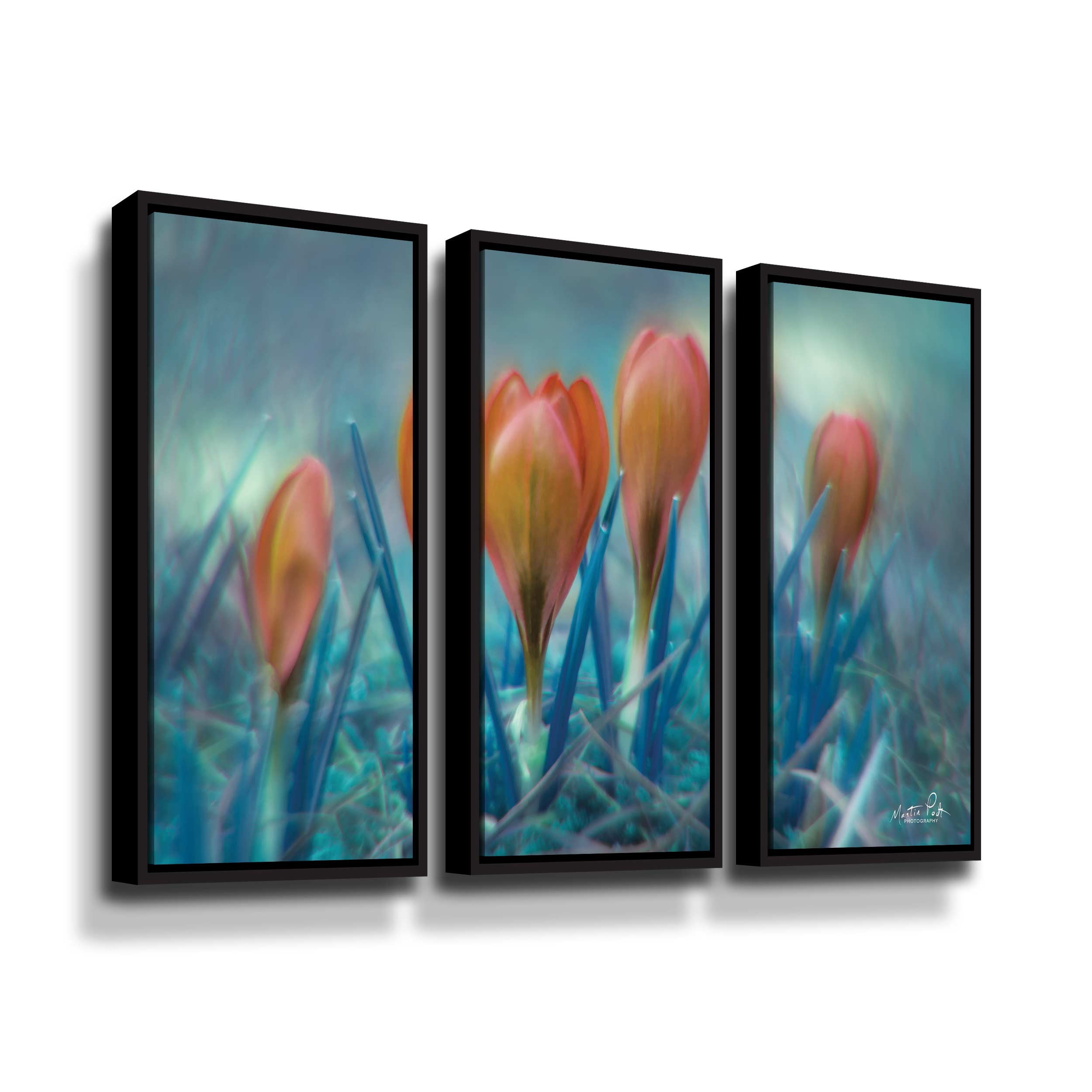 Artwall Different Kind of Spring, 3 Piece Floater Framed Canvas Set by Martin Podt
