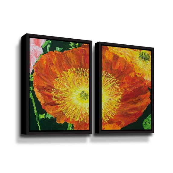 Artwall Exuberance is Beauty, 2 Piece Floater Framed Canvas Set by Allan Friedlander