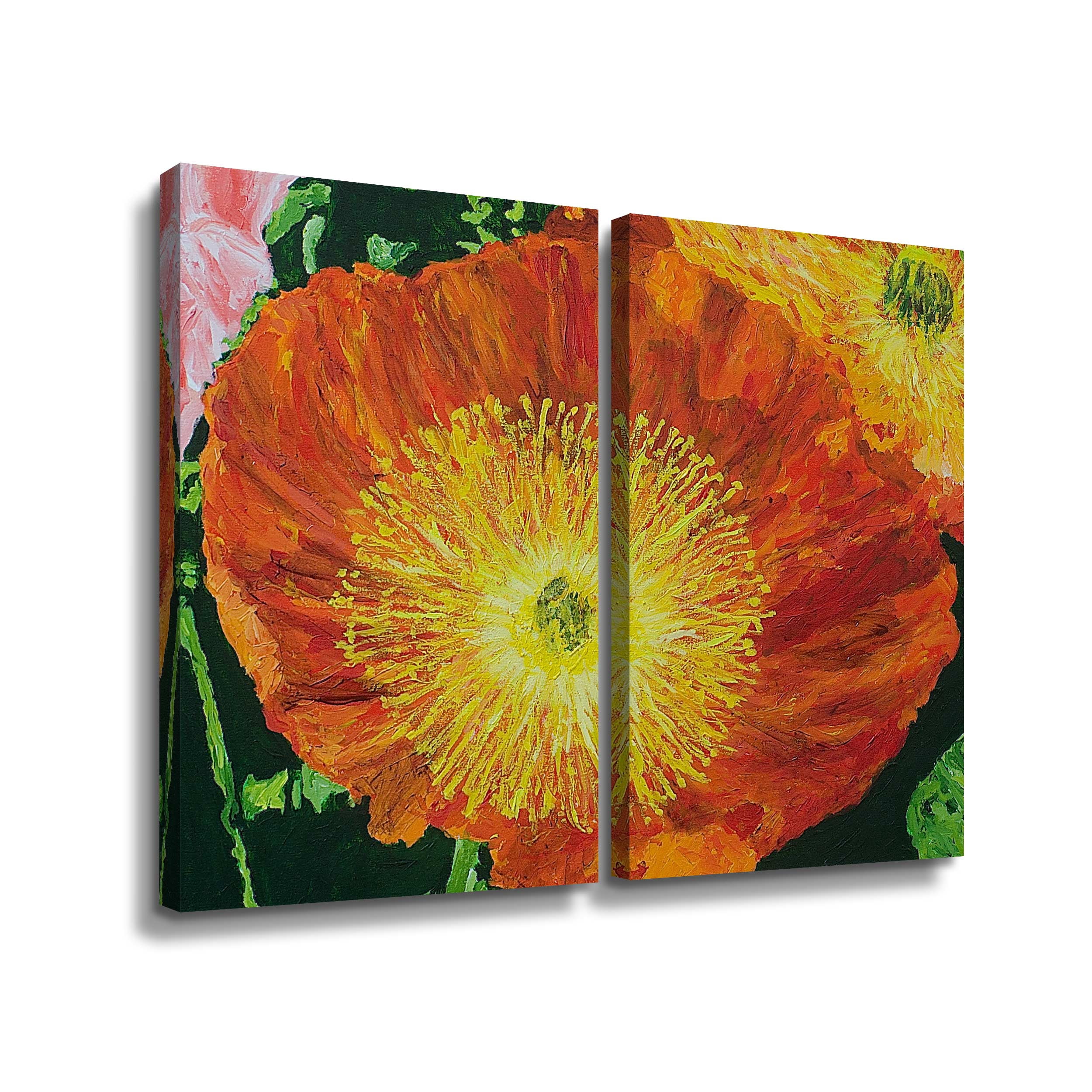 Artwall Exuberance is Beauty, 2 Piece Gallery Wrapped Canvas Set by Allan Friedlander