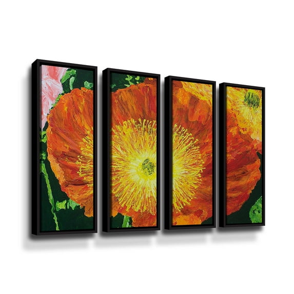 Artwall Exuberance is Beauty, 4 Piece Floater Framed Canvas Set by Allan Friedlander
