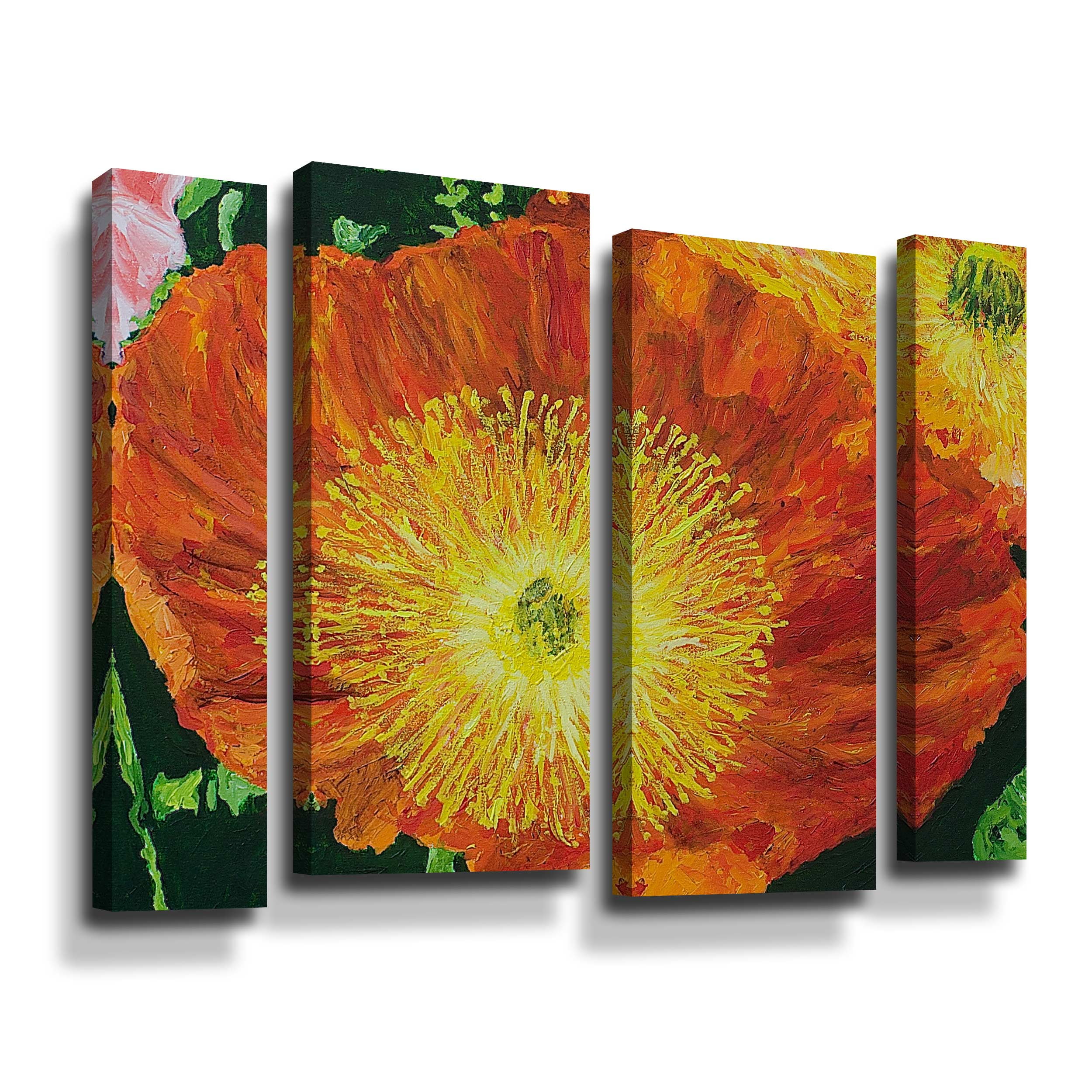 Artwall Exuberance is Beauty, 4 Piece Gallery Wrapped Canvas Staggered Set by Allan Friedlander