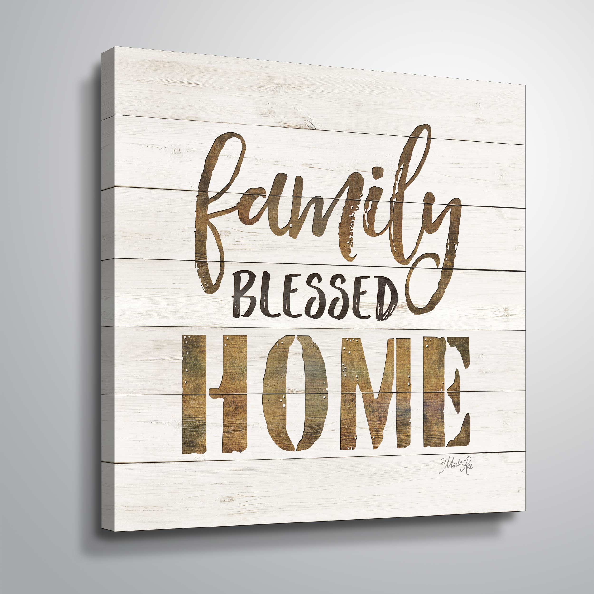 Artwall Family Blessed Home, Gallery Wrapped Canvas by Marla Rae