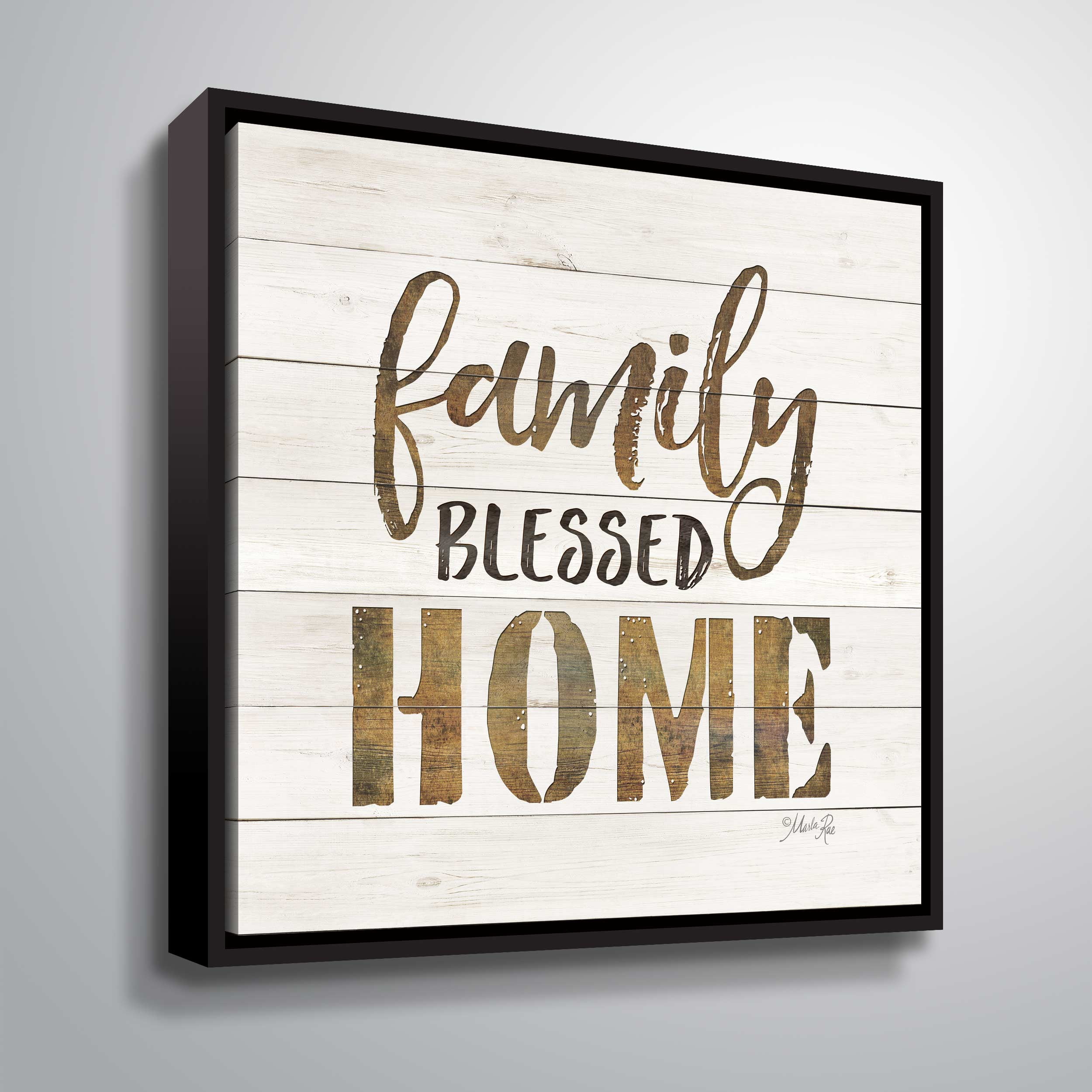 Artwall Family Blessed Home, Gallery Wrapped Floater-framed Canvas by Marla Rae