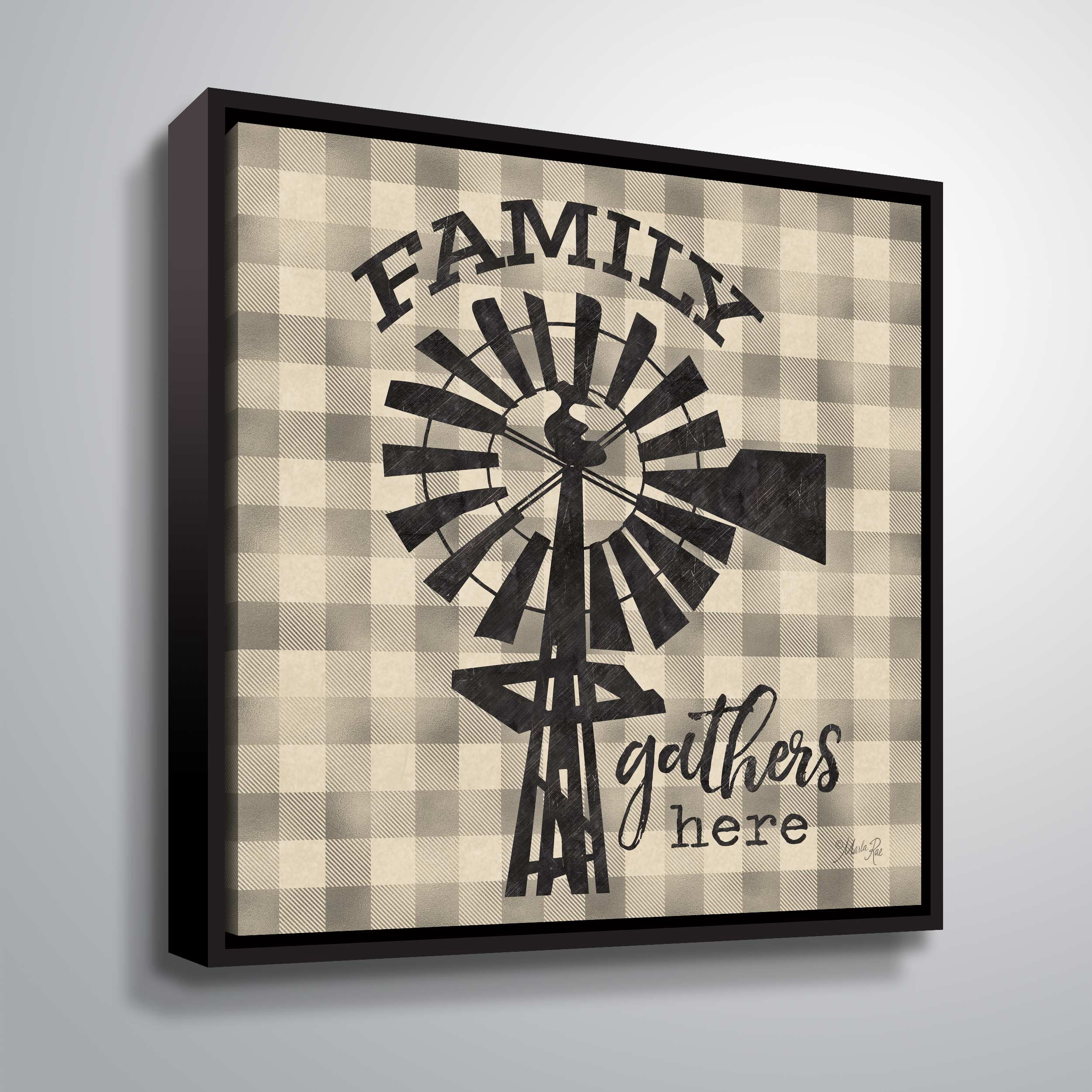 Artwall Family Gathers Here II, Gallery Wrapped Floater-framed Canvas by Marla Rae