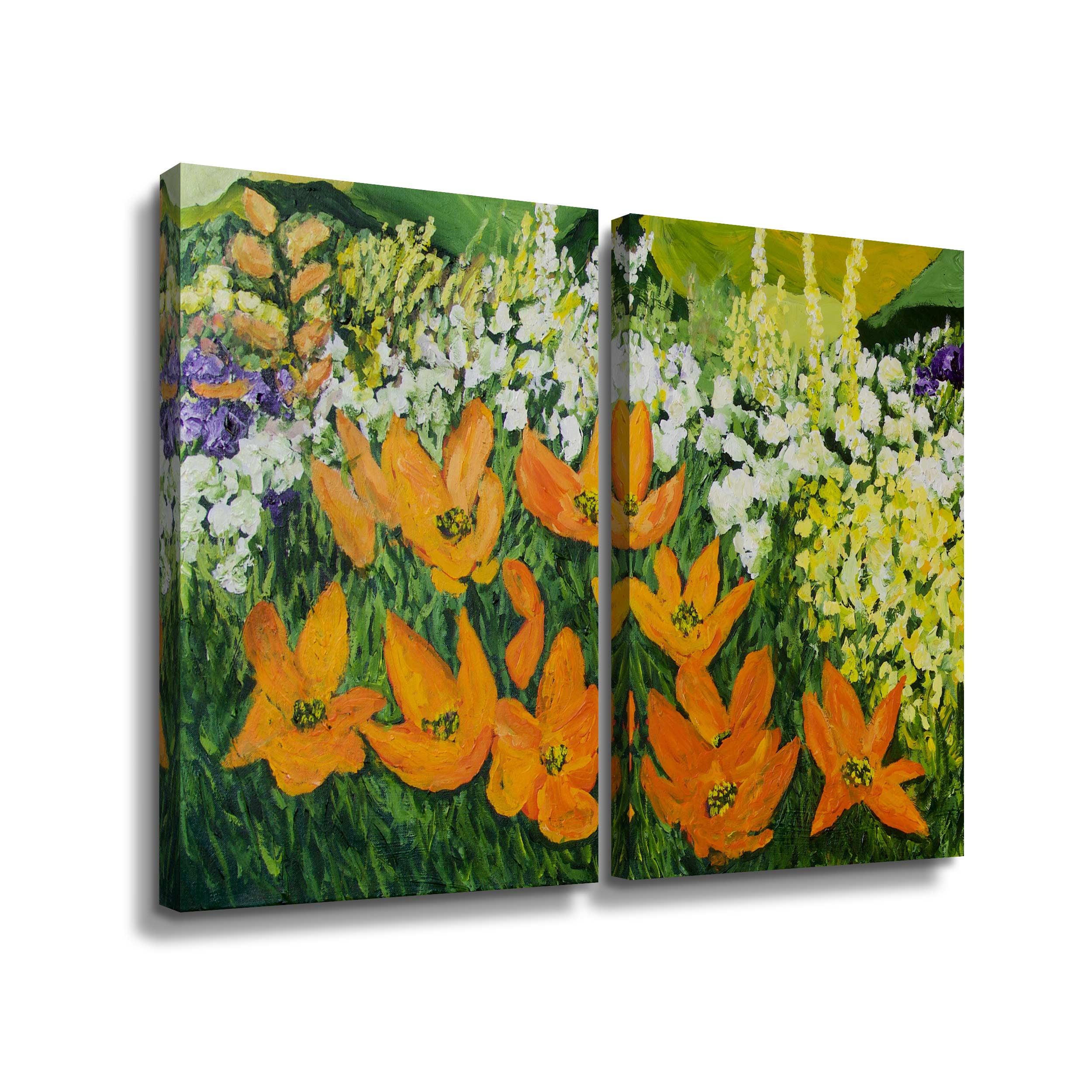 Artwall Field of Poppies 2, 2 Piece Gallery Wrapped Canvas Set by Allan Friedlander