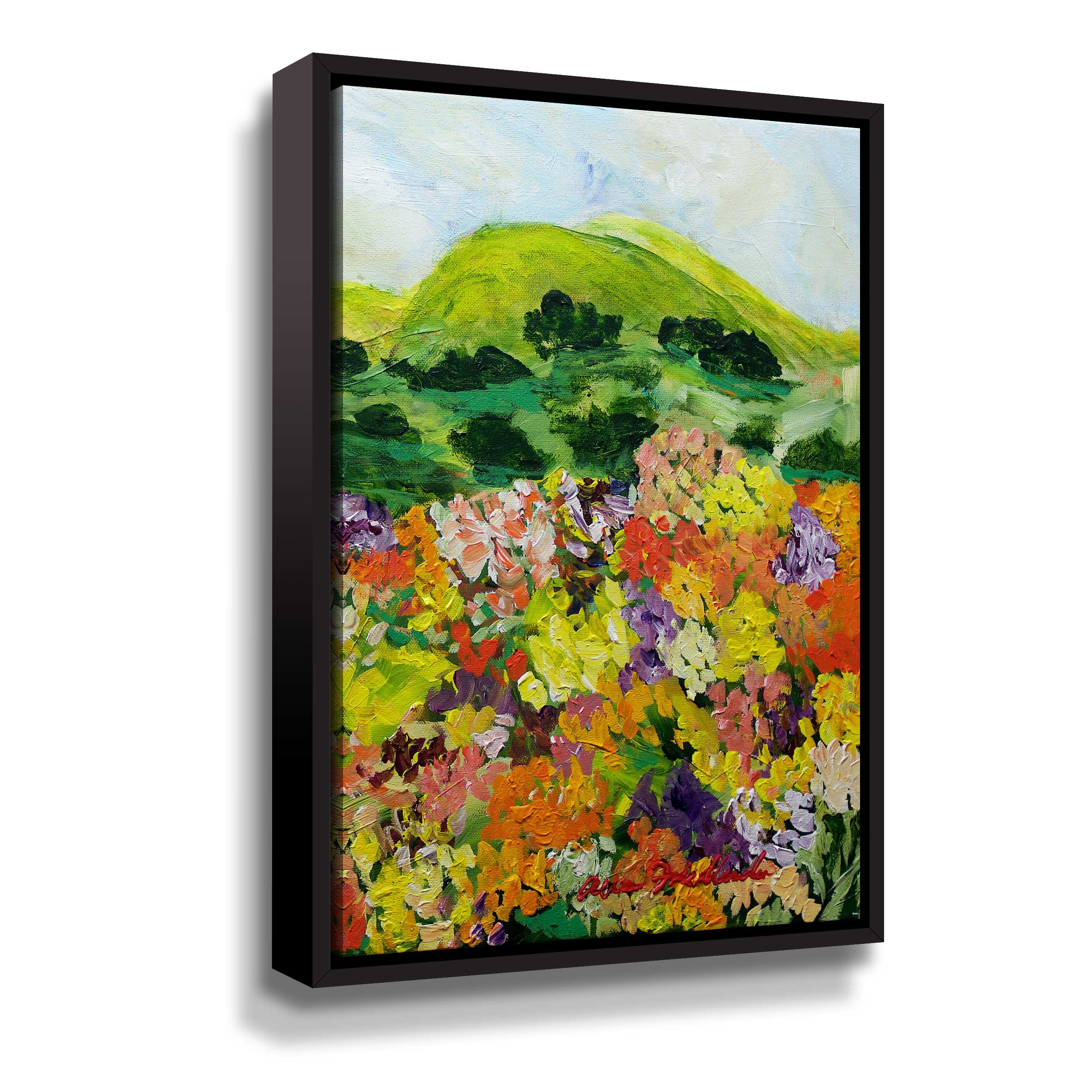 Artwall Flower Ridge, Gallery Wrapped Floater-framed Canvas by Allan Friedlander