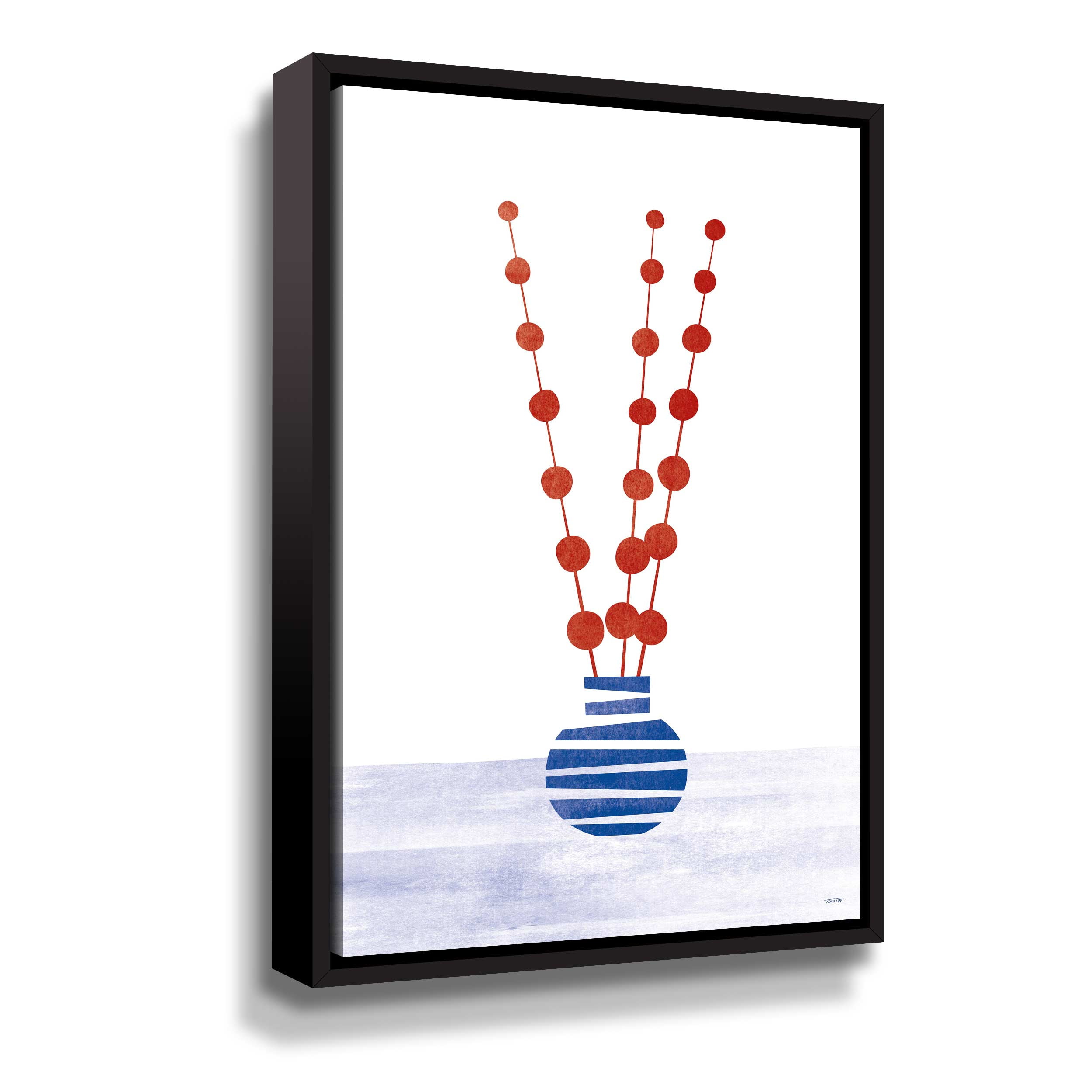 Artwall Flowers, Gallery Wrapped Floater-framed Canvas by Tomas Design