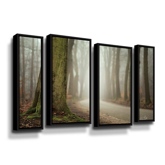 Artwall Focus on What you Want, 4 Piece Floater Framed Canvas Staggered Set by Martin Podt