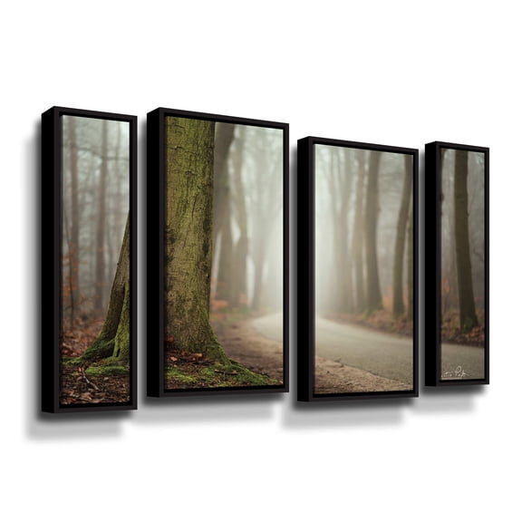 Artwall Focus on What you Want, 4 Piece Floater Framed Canvas Staggered Set by Martin Podt