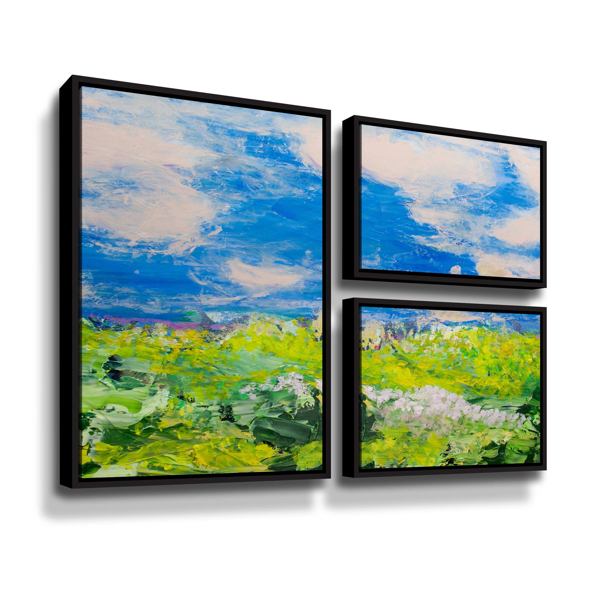 Artwall French Valley, 3 Piece Floater Framed Canvas Flag Set by Allan Friedlander