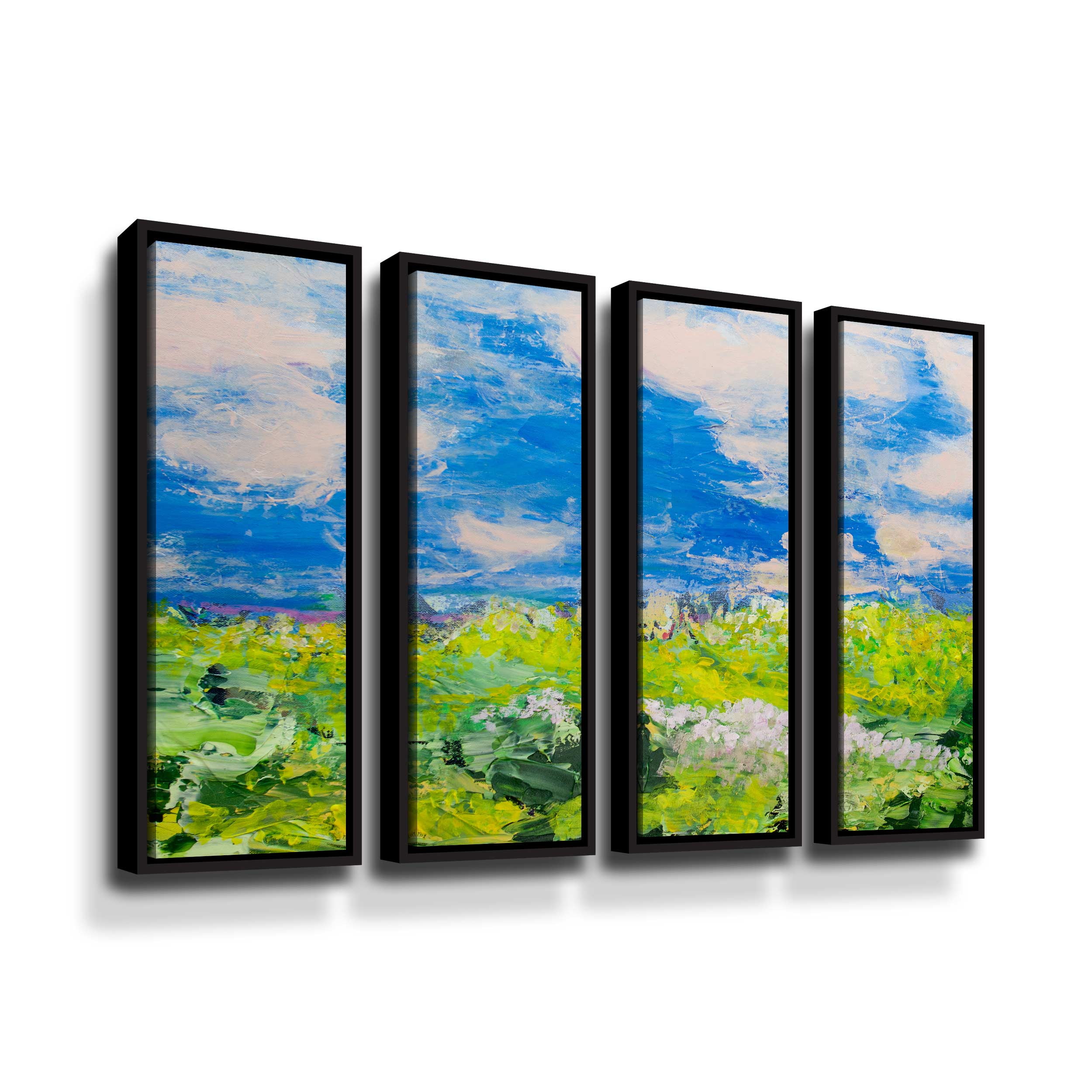 Artwall French Valley, 4 Piece Floater Framed Canvas Set by Allan Friedlander