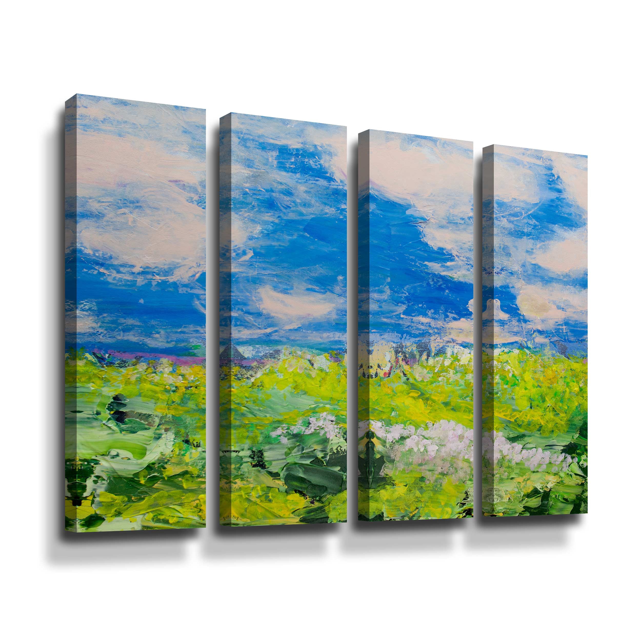 Artwall French Valley, 4 Piece Gallery Wrapped Canvas Set by Allan Friedlander