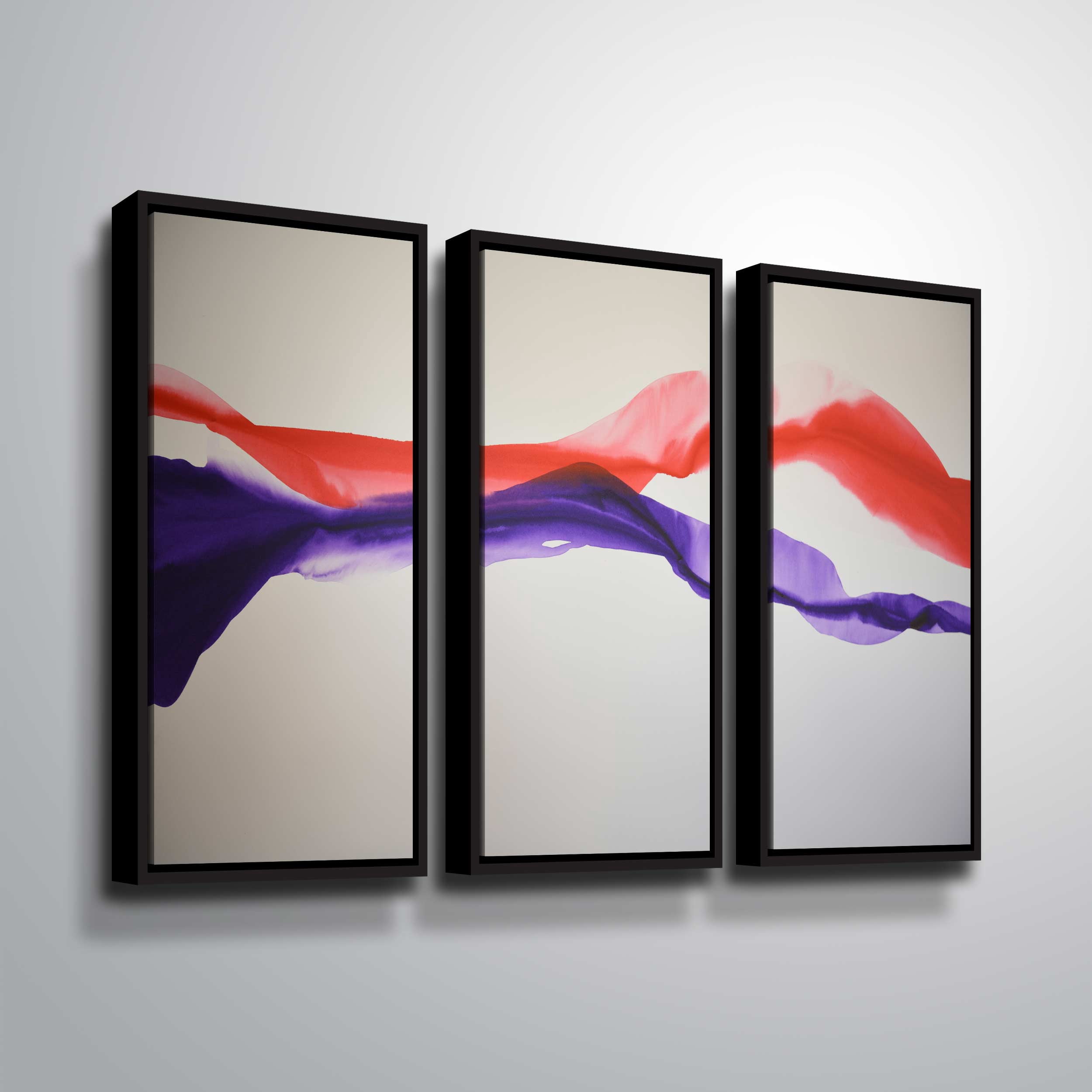 Artwall Gates of Love, 3 Piece Floater Framed Canvas Set by Patricia Coulter