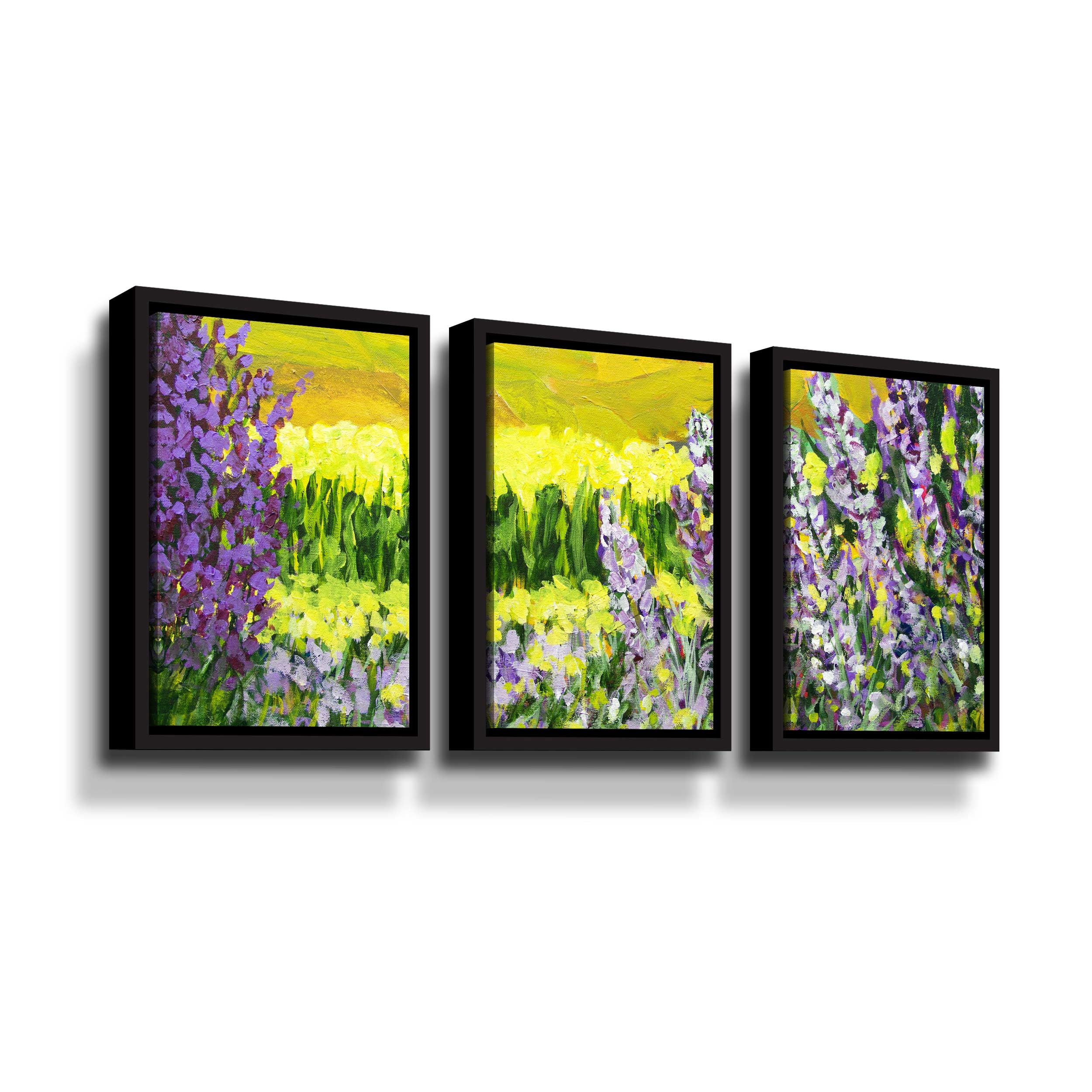 Artwall Golden Acres, 3 Piece Floater Framed Canvas Set by Allan Friedlander