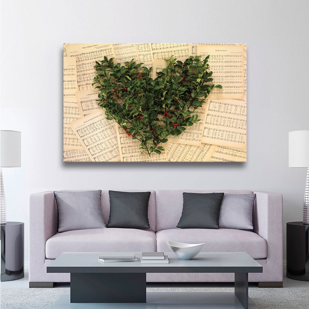 Artwall Holly Heart Music, Gallery Wrapped Canvas by Wild Apple
